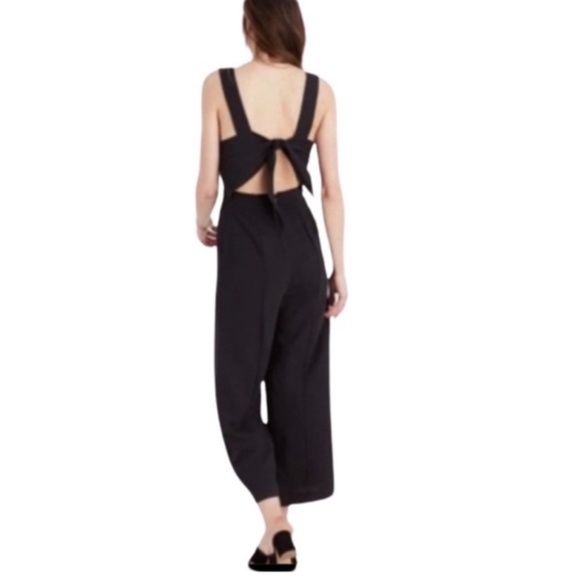 Madewell Apron Bow-Back Jumpsuit, Size 0, in Black - Picture 3 of 8